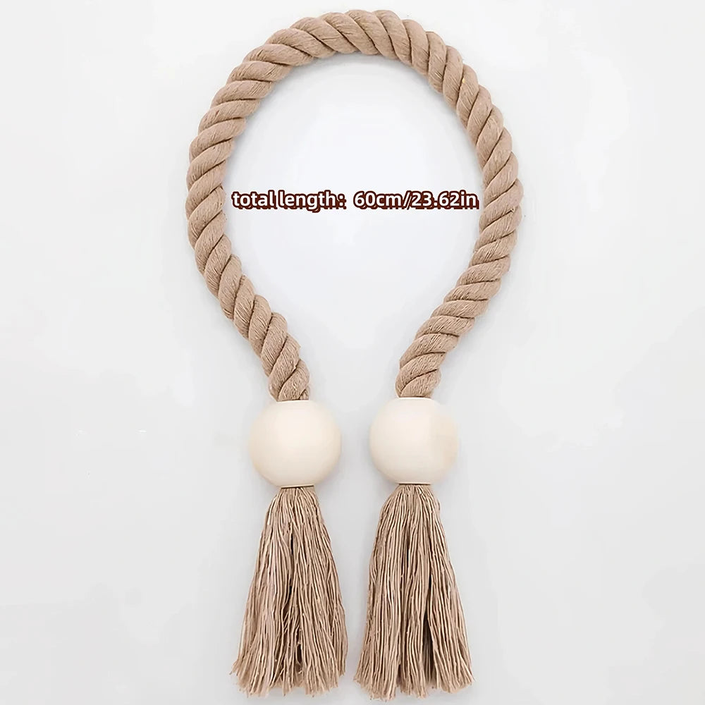 1PC Simple Fringe Beaded Curtain Strap No Punch Magnetic Adjustable Home Curtain Accessories Peaceful Pleasures Health and Wellness