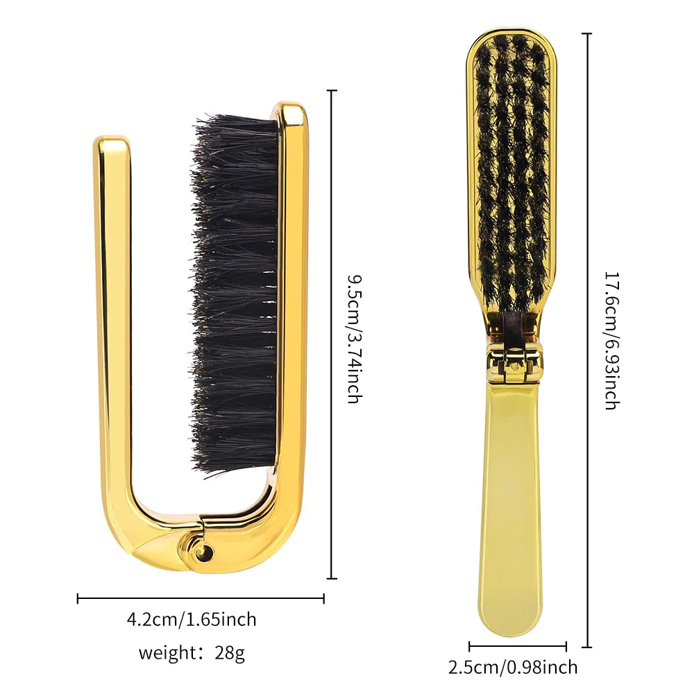 Hair Brush Folding Comb Anti-Static Men Beard Detangling Hair Brush Portable Scalp Massage Comb Salon Home Styling Tool Supplies Peaceful Pleasures Health and Wellness