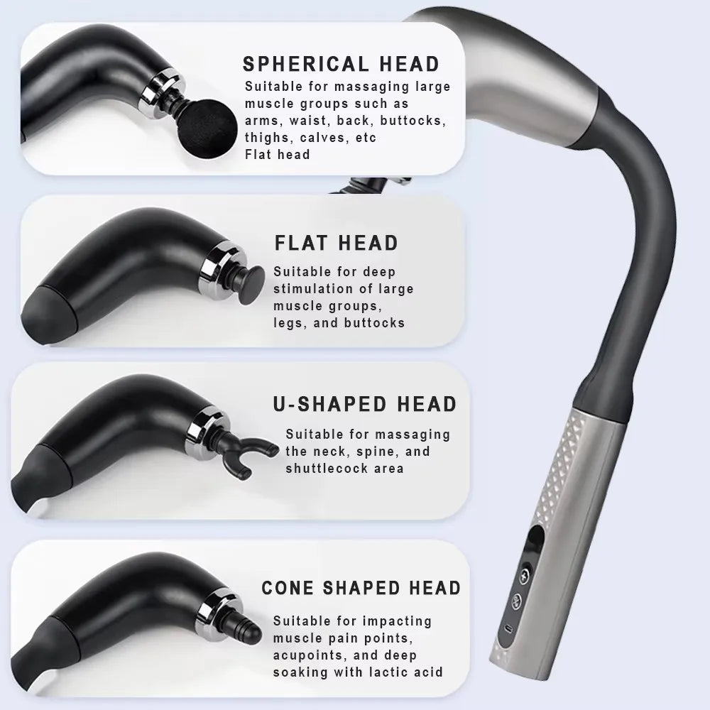 2025 New Smart Fascia Gun Electric Massager Massage Hammer Electric Fascia Gun Home Handheld Hammer Back Artifact Christmas Gift Peaceful Pleasures Health and Wellness