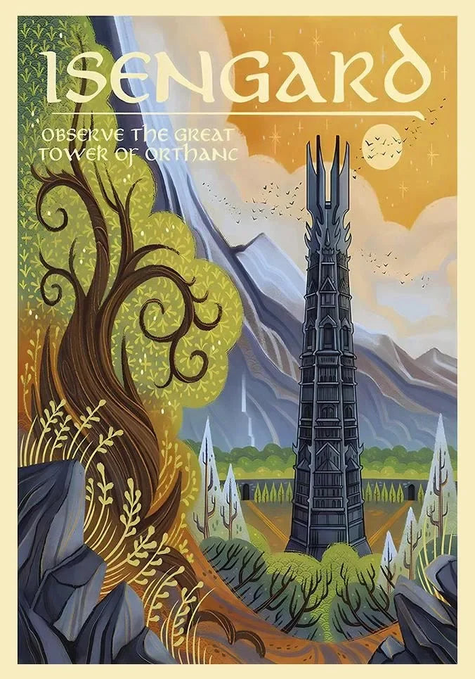 Lord of the Rings Middle-Earth Vintage Canvas Wall Art Print