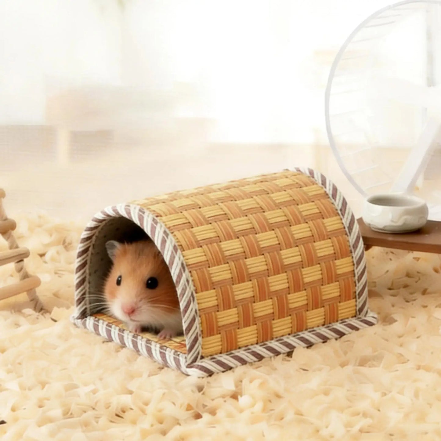 Woven Hamster Bed Cave | Breathable Cooling Nest for Small Pets