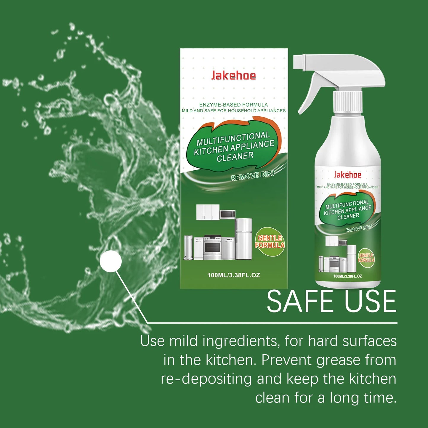 JAKEHOE 100ml Kitchen Degreaser Spray – Heavy Duty Cookware Cleaner