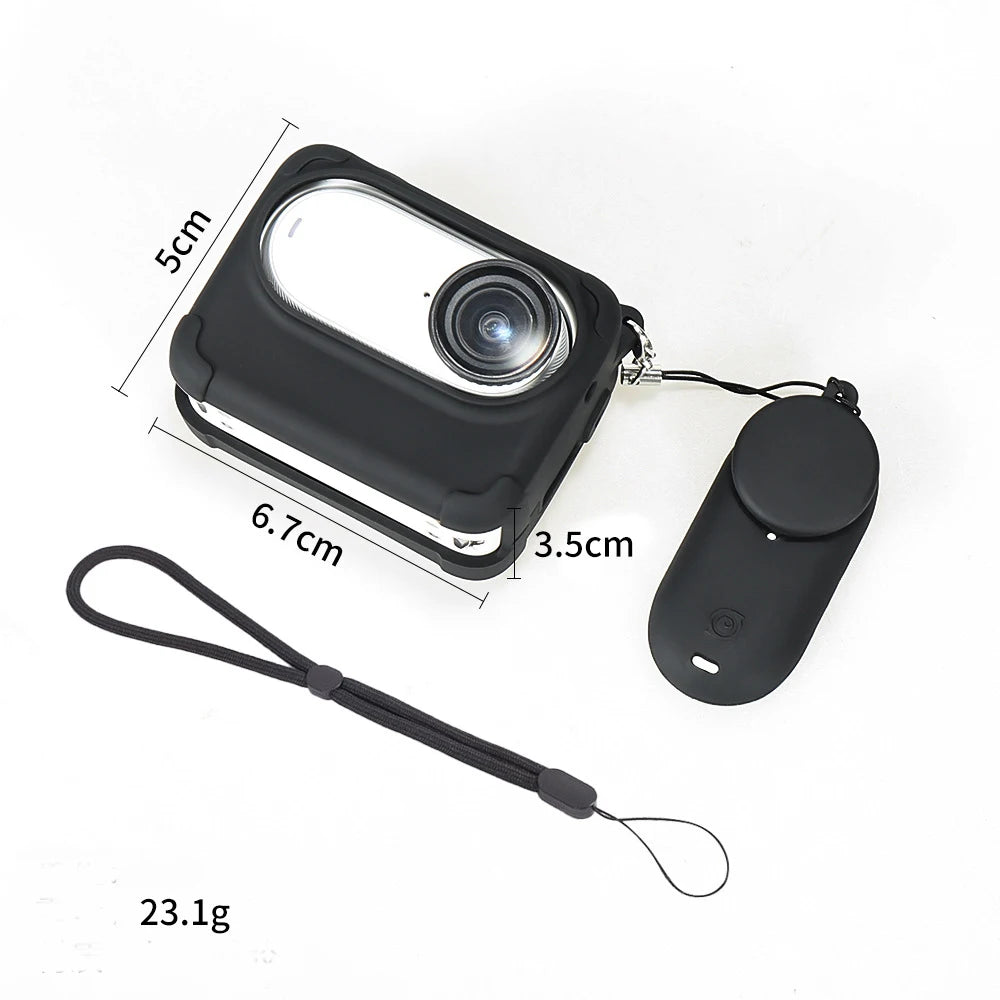 Silicone Case For Insta360 GO 3S Camera Battery Compartment and fuselage Protective Cover Case with Lens Cap Peaceful Pleasures Health and Wellness