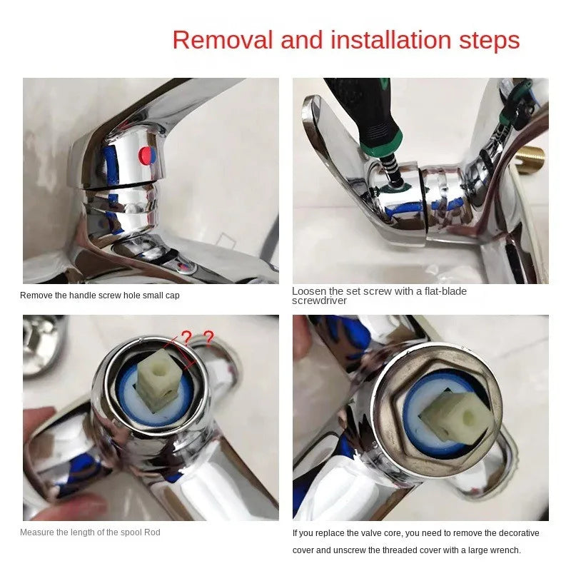Chrome Zinc Alloy Faucet Lever Handle – 35mm & 40mm Replacement