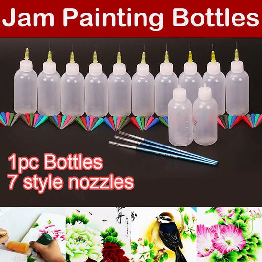 50ml Squeeze Bottle with 7 Nozzles | Baking, Crafts & Drawing Squeeze Bottle Set Oasis Select