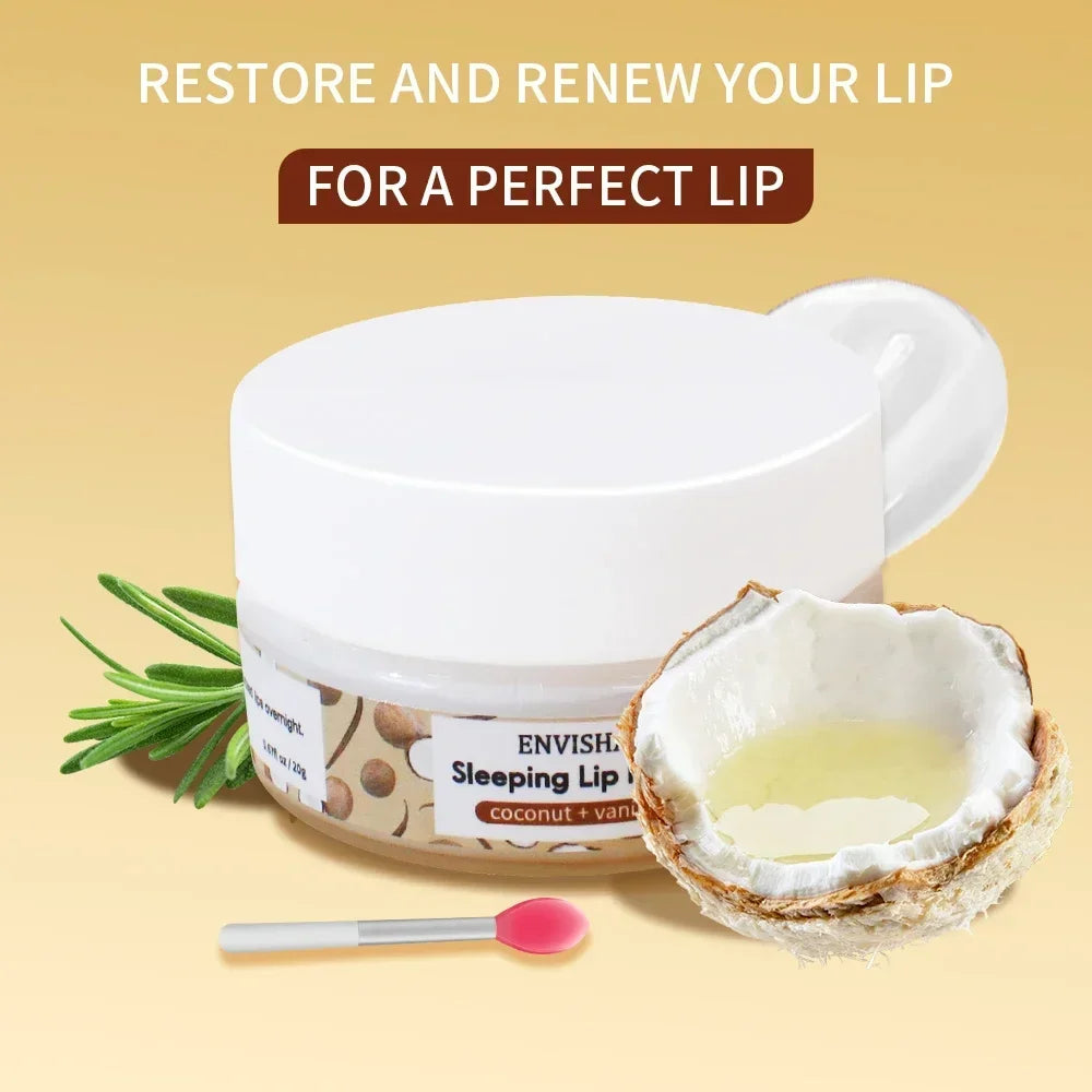 ENVISHA Coconut Lip Sleep Mask – Overnight Moisturizing & Line-Fading 20g