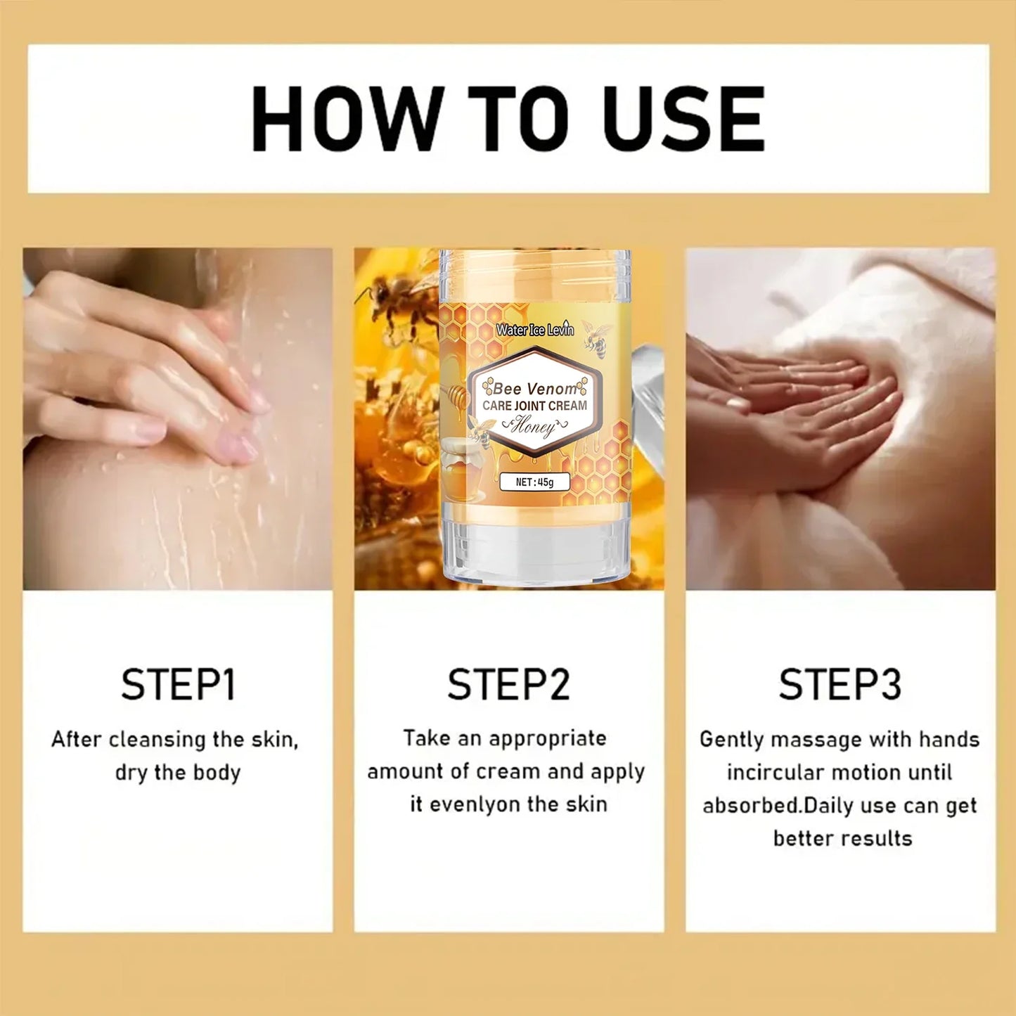 Bee Venom Cream – Hyaluronic Acid, Collagen & Honey 100g