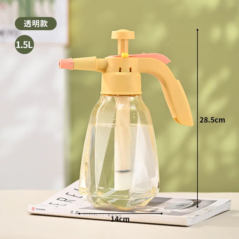 Flower Sprayer Pressure Water Can 1.5L Large Capacity Clear Water Bottle Plastic Sprayer for Indoor & Outdoor Plant Flower Peaceful Pleasures Health and Wellness B