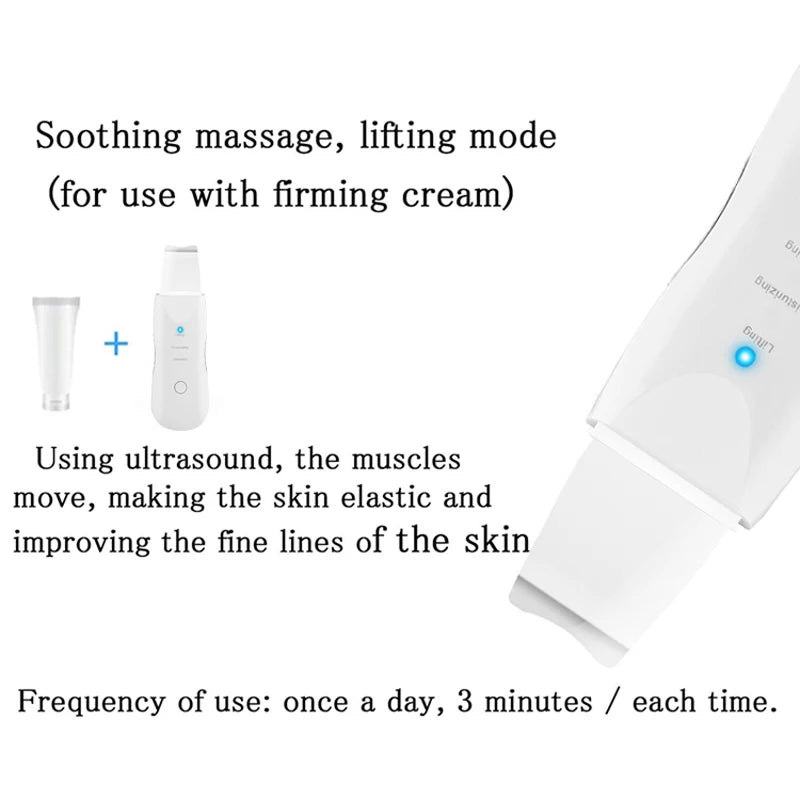 Ultrasonic Skin Facial Cleaner Blackhead Removal Pore Scrubber Face Scrubber with Peeling Feature Beauty & Personal Care Product Peaceful Pleasures Health and Wellness