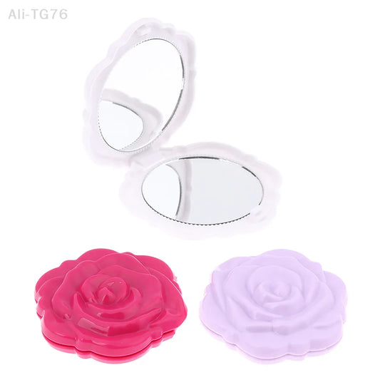 Retro Rose Double-Sided Compact Pocket Makeup Mirror Compact Makeup Mirror Peaceful Pleasures Health and Wellness