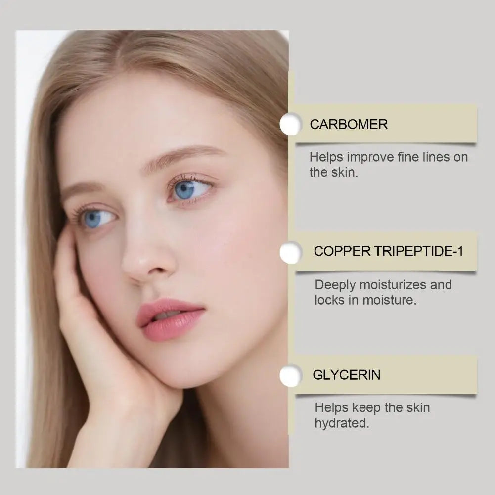 Copper Peptide Moisturizing Serum Anti Wrinkle Remover Antioxidant Tighten Skin Barrier Repair Lightweight and Easily Absorbed Peaceful Pleasures Health and Wellness