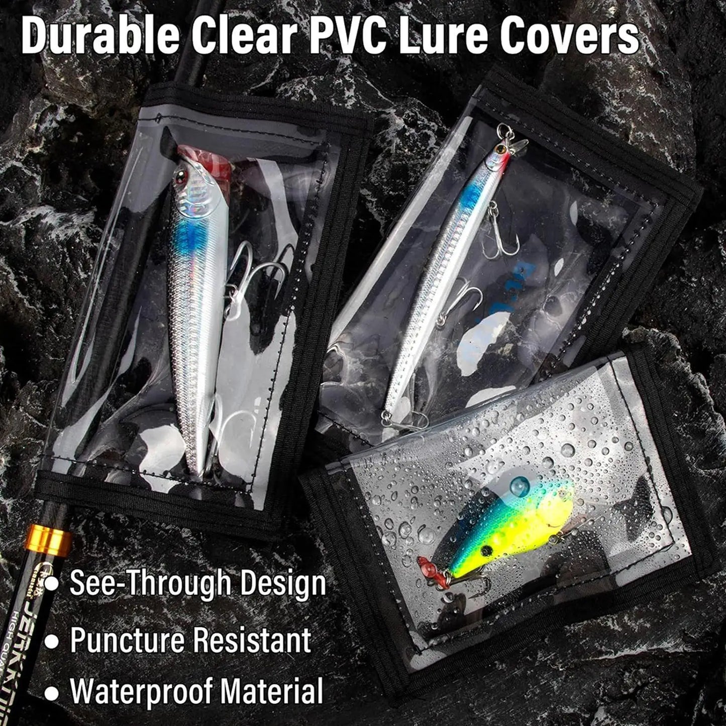 Clear Snap-On Fishing Lure Hook Covers | Tangle-Free Storage