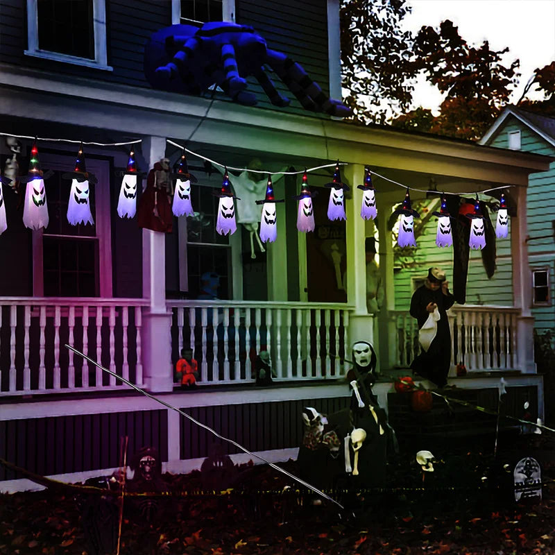 Halloween Witch Hat Ghost Hanging LED Decoration – 1-5 PCS