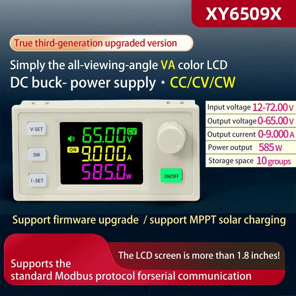 65V 9A 585W Buck-Boost Converter CNC DC Adjustable CC CV Lab Power Supply Module Solar Charging XY6509X Peaceful Pleasures Health and Wellness XY6509X