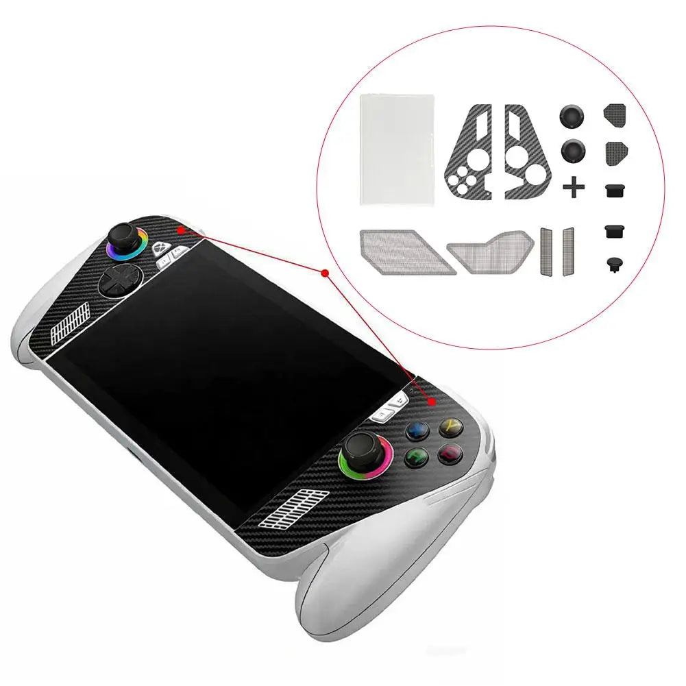 For ROG For Xbox Ally/X Universal Handheld Dust Plug Protection Kit + Panel Stickers + Silicone Joystick Caps Peaceful Pleasures Health and Wellness