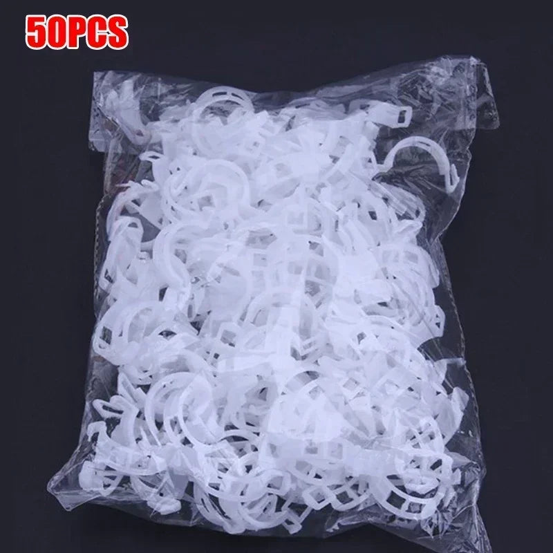Plant Clips Supports Reusable Plastic Connects Fixing Vine Tomato Stem Grafting Vegetable Plants Orchard and Garden Tools Peaceful Pleasures Health and Wellness 50pcs
