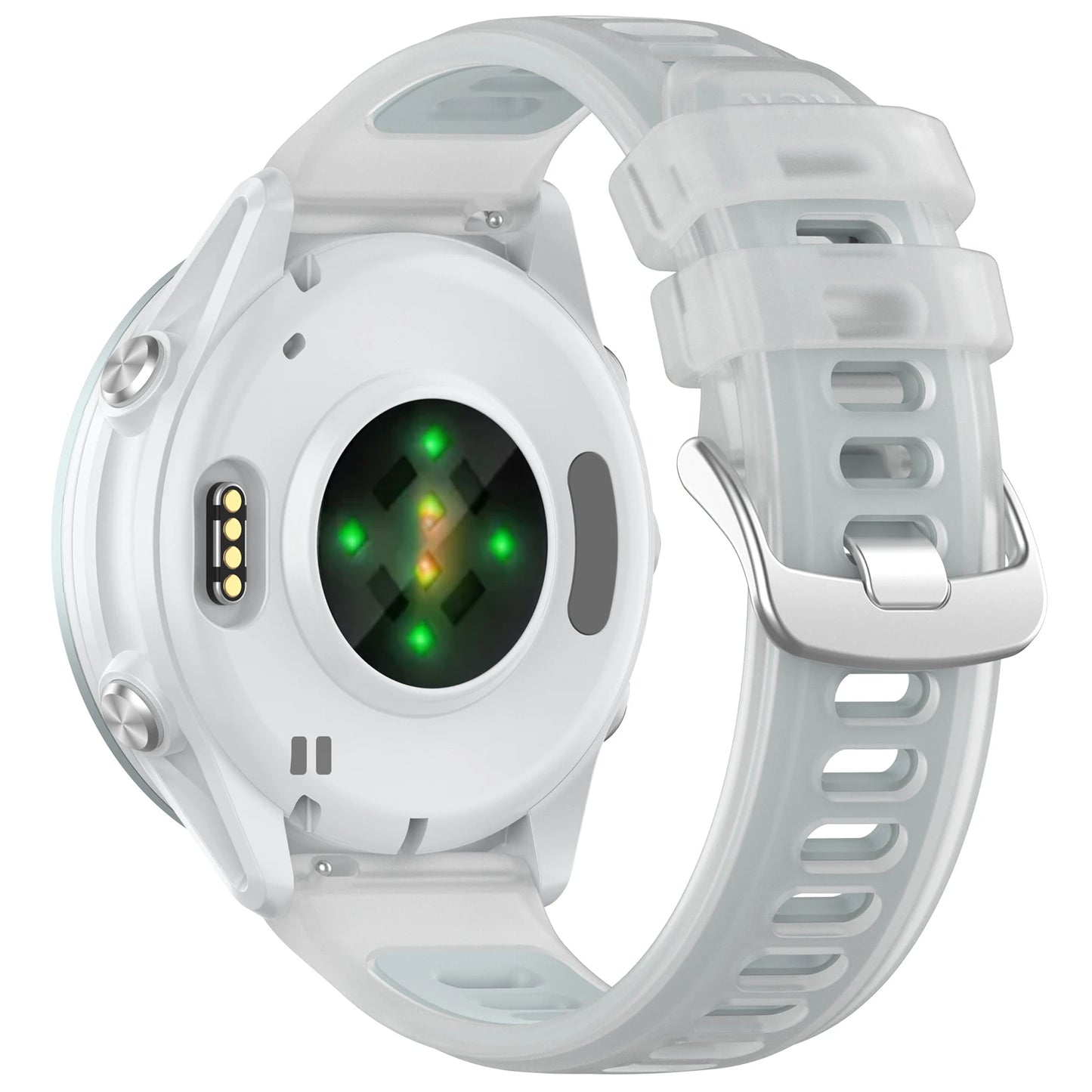 Two-Tone Silicone Strap for Garmin – 20mm & 22mm Quick Release Peaceful Pleasures Health and Wellness WHITE 20mm