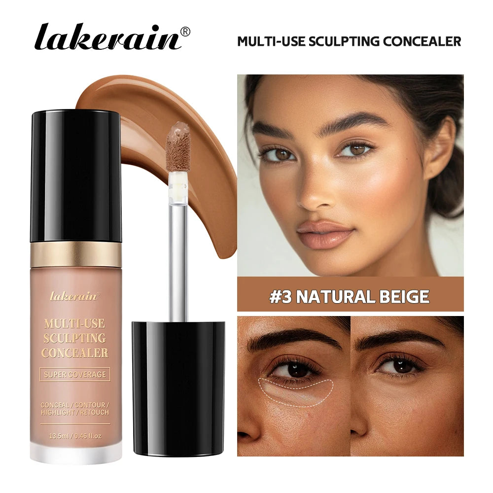 Waterproof Liquid Concealer Matte High Coverage Oil Control Cover Acne Dark Circles Foundation Modify Face Contouring Cosmetics Peaceful Pleasures Health and Wellness 03 NATURAL PORCELAIN