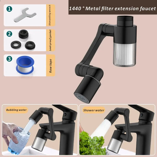 360° Rotatable Faucet Aerator | 2-Mode Metal Water Saver Nozzle Faucet Aerator Oasis Select