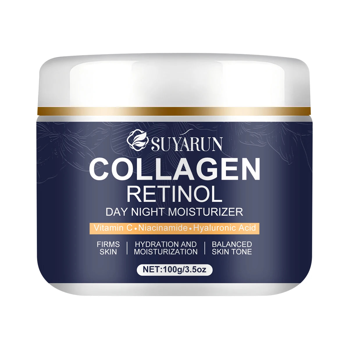 Collagen retinol moisturizer, rich in vitamin C and niacinamide, brightens fine lines and balances skin tone Peaceful Pleasures Health and Wellness 100g