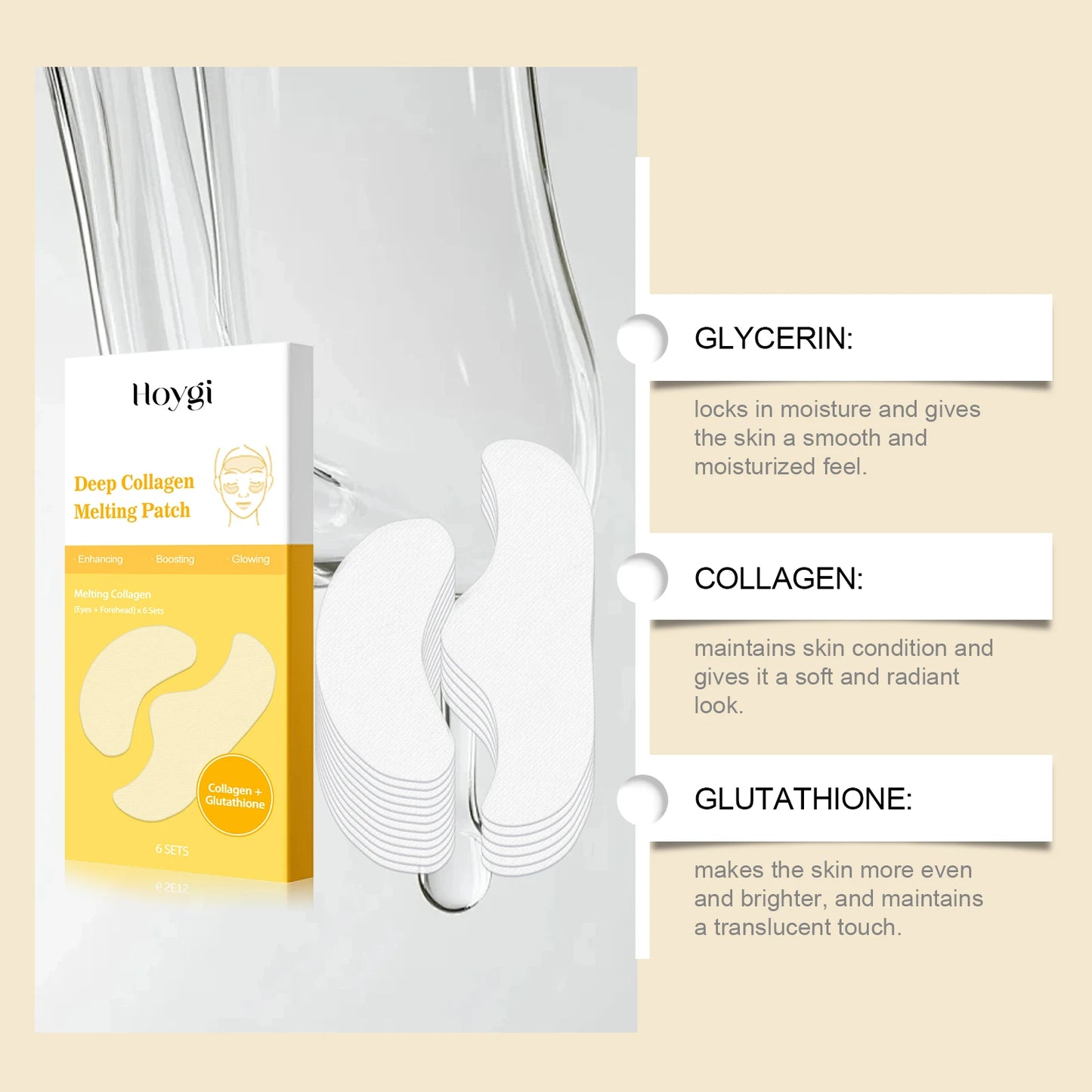 Collagen Water-Soluble Eye & Face Patches – Firming & Hydrating