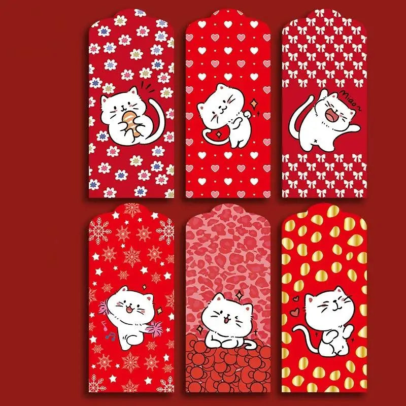 6-Pack Chinese Red Envelopes – Hot Stamping Bronzing Lucky Pockets
