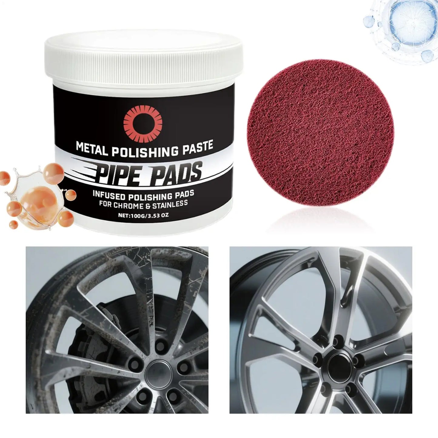 Metal Polishing Paste – Chrome, Aluminum & Stainless Steel Cleaner