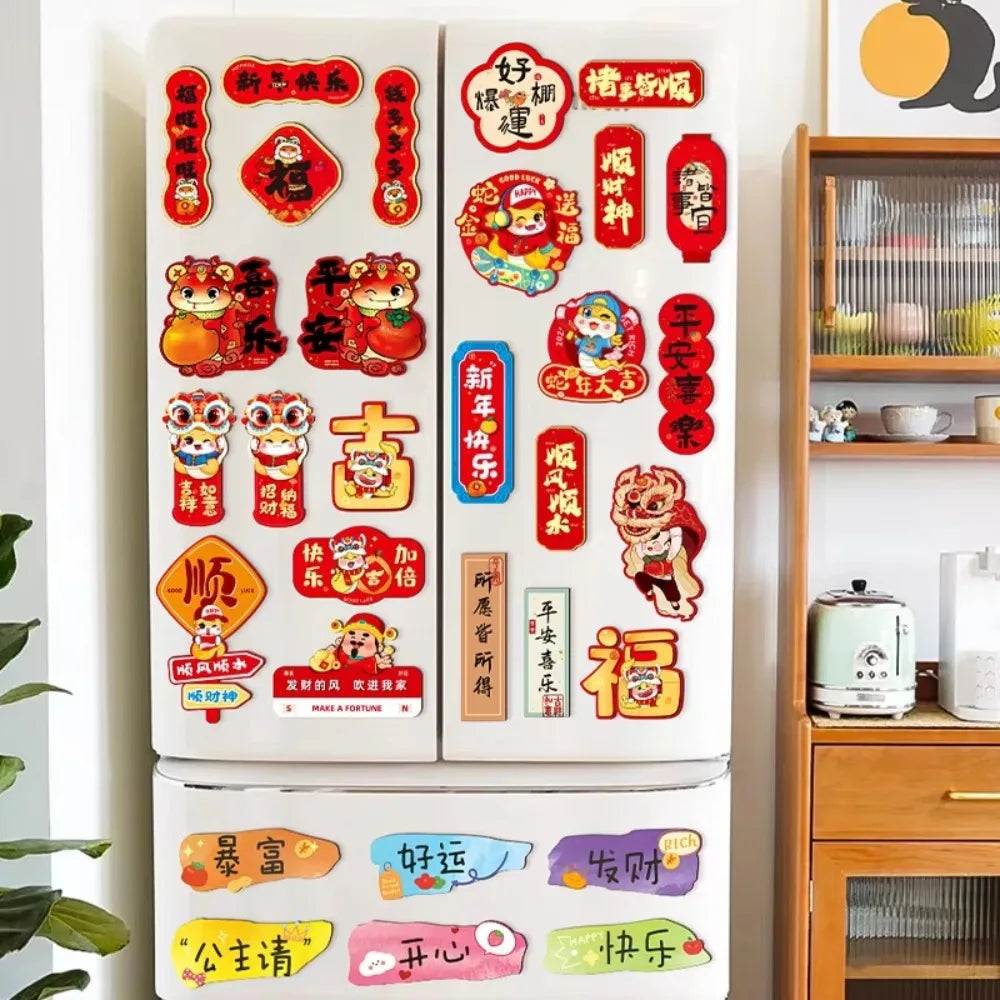Chinese New Year Fridge Magnets | God of Wealth Cartoon Set