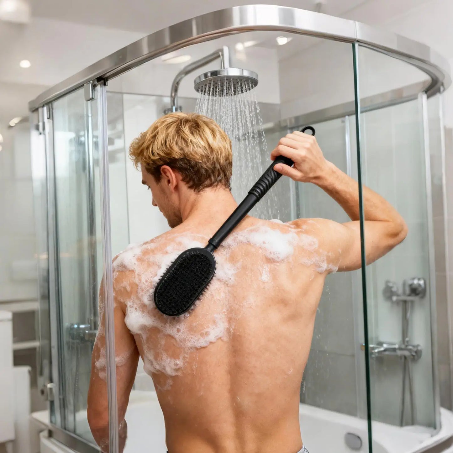 Telescopic Long Handle Back Scrubber, Soft Silicone Bath Brush For Shower Body Washing, Skin Care For Women Elderly, Home Travel Peaceful Pleasures Health and Wellness
