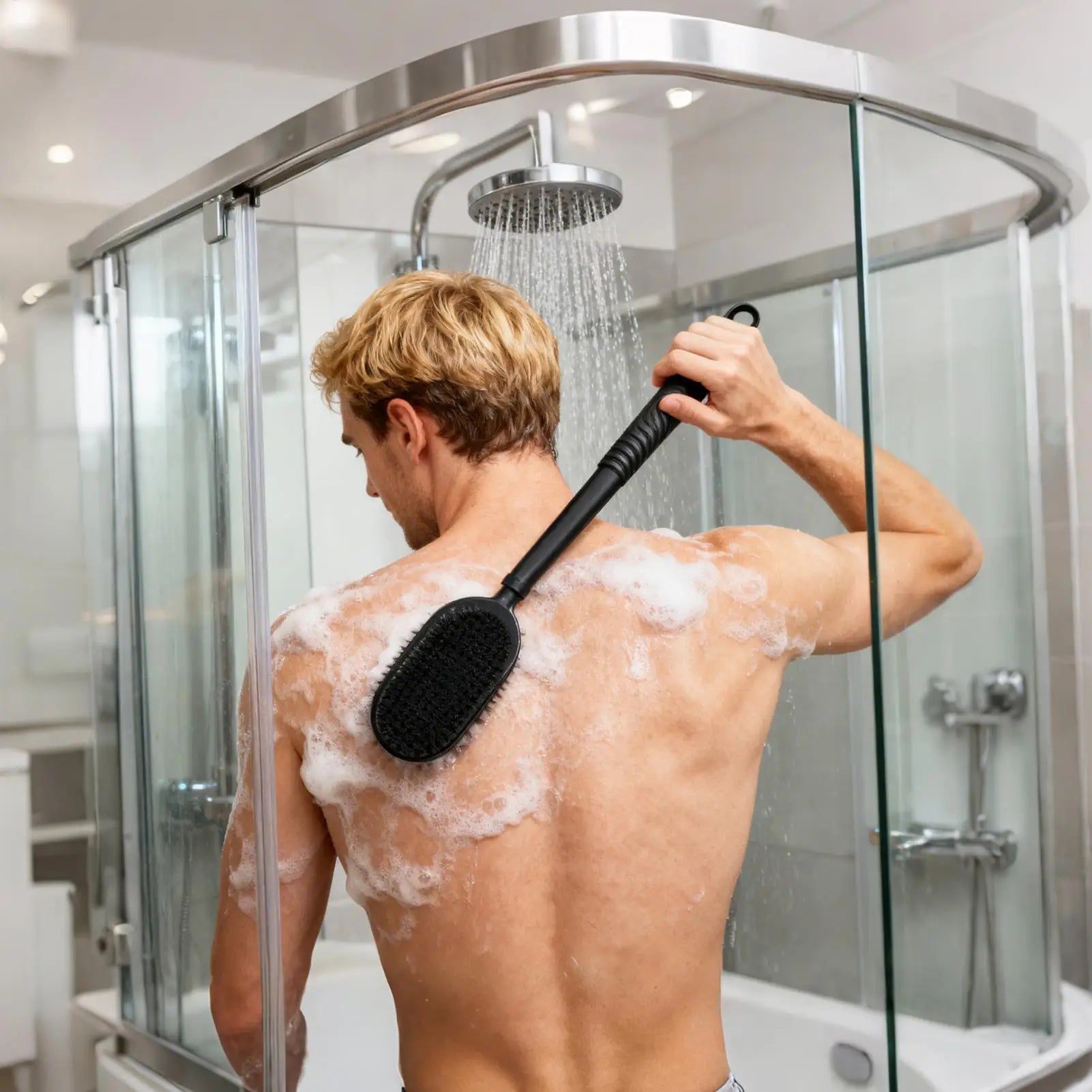 Telescopic Long Handle Back Scrubber, Soft Silicone Bath Brush For Shower Body Washing, Skin Care For Women Elderly, Home Travel Peaceful Pleasures Health and Wellness
