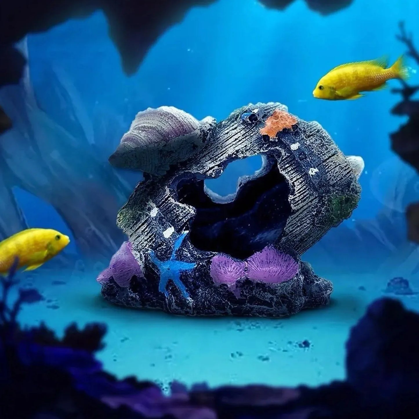 Aquarium Barrel Cave Resin Ornament | Fish Tank Decoration