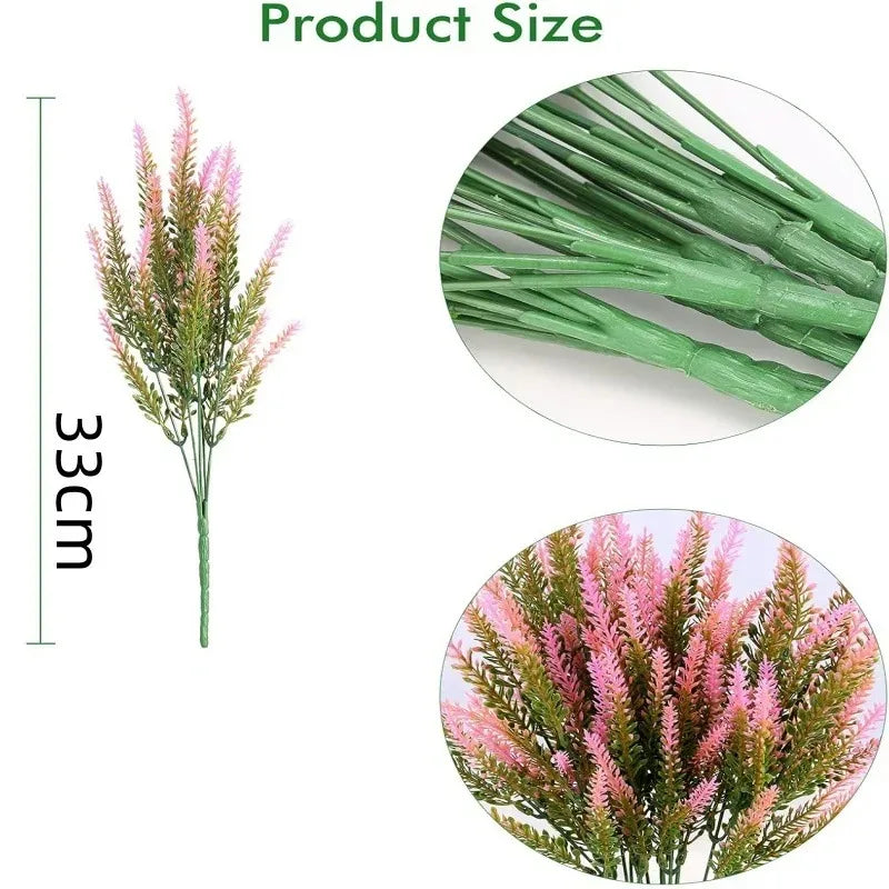 38cm Artificial Lavender Bunch – Silk Fake Flowers for Home & Wedding