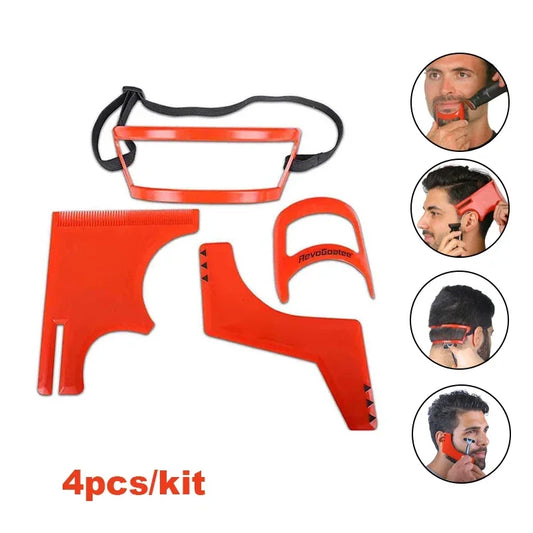 Beard Shaping Tool – Goatee Neckline Hairline Template Kit Beard Shaping Template Peaceful Pleasures Health and Wellness