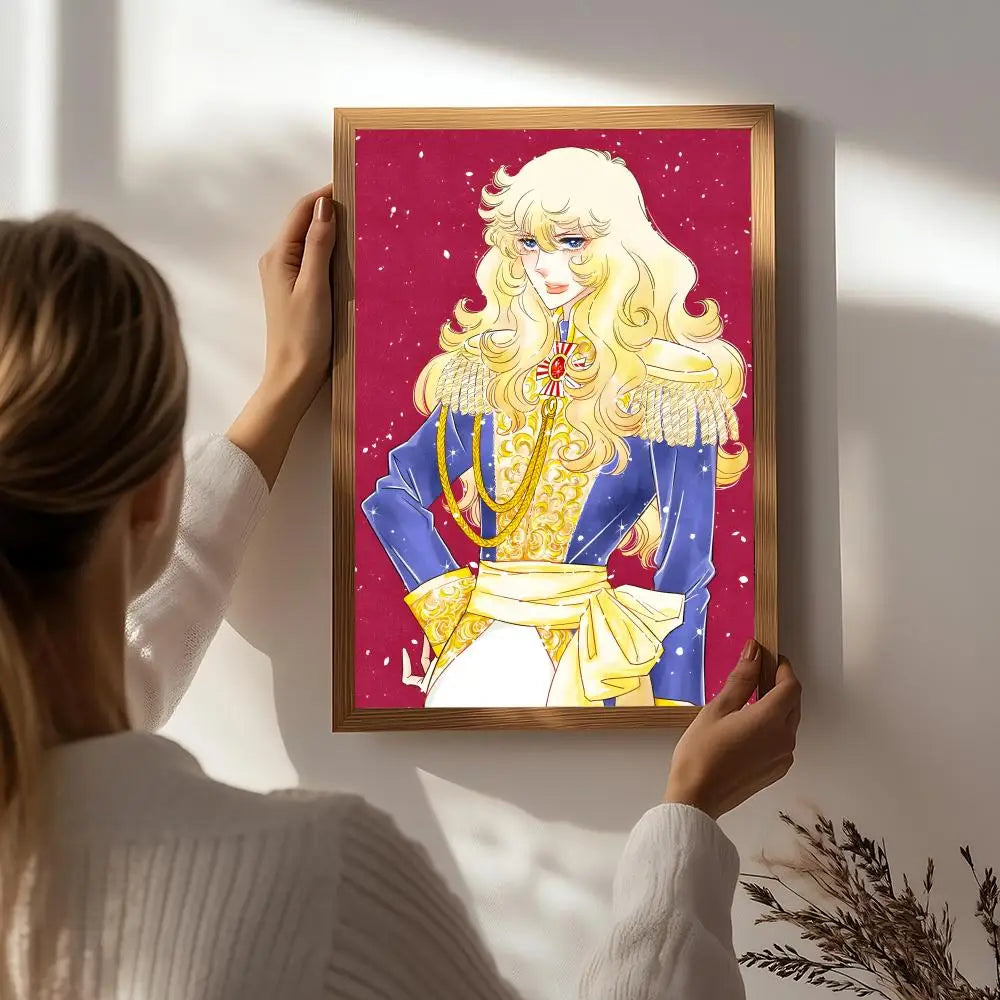 Anime T-The Rose of Versailles Poster HD Self Adhesive Waterproof Wall Art Ideal for Home Office Dorm Bedroom Great Gift Peaceful Pleasures Health and Wellness White9 21X30cmNoframe