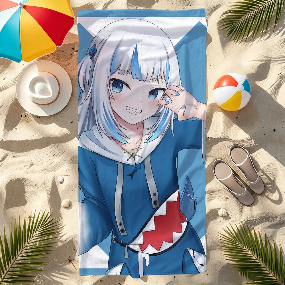 Gawr Gura Hololive Quick-Dry Beach Towel | Soft Microfiber