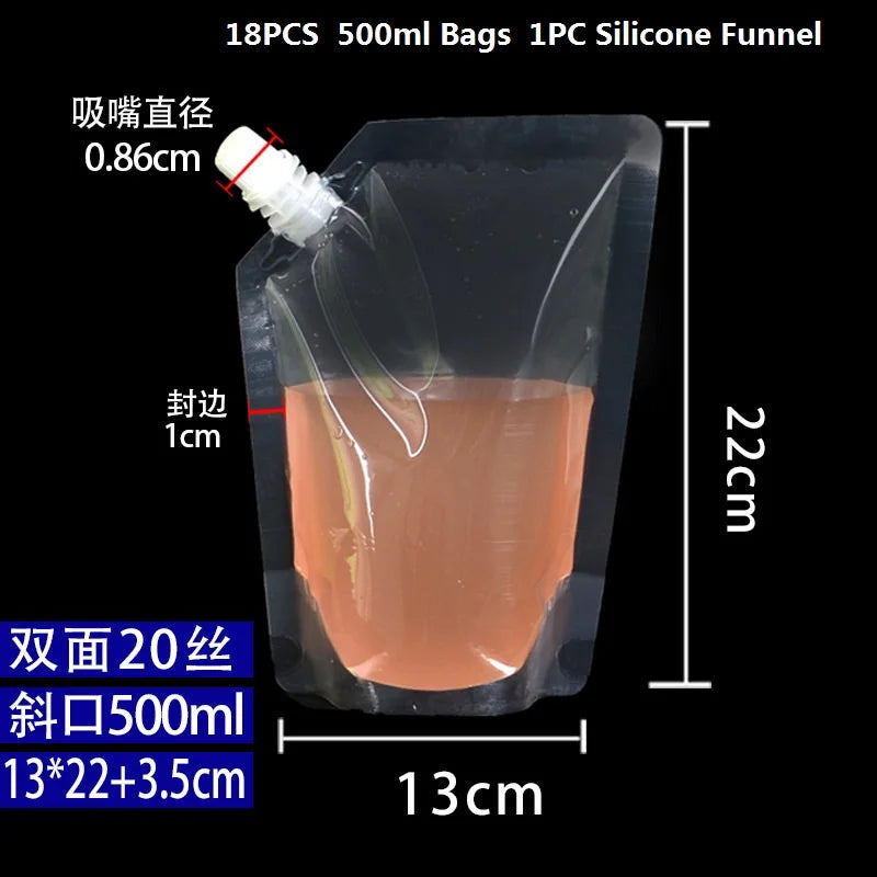 Clear Plastic Flasks and Reusable Drink Bags Leak-Proof for Trave Outdoor Sport Running enthusiasts Concerts 8oz 16oz 32oz Peaceful Pleasures Health and Wellness 16OZ Clear