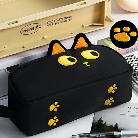 3D Black Cat Pencil Case – Large Capacity Paw Design Pouch Pencil Case Pouch Peaceful Pleasures Health and Wellness 1pc