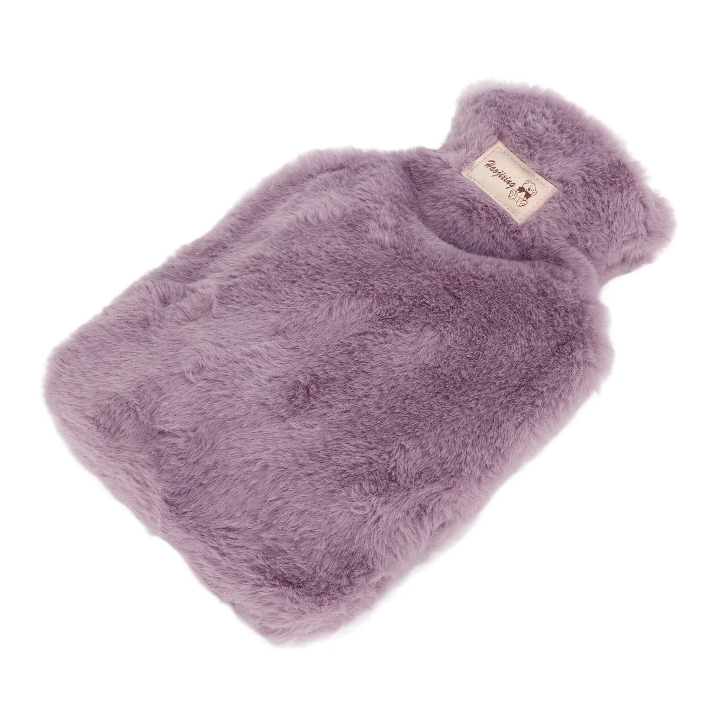 Warm Water Bottle Plush Hot Water Bottle Wide Mouth 1000ml Large Threaded Stopper Anti Slip Texture PVC Inner Liner for School Peaceful Pleasures Health and Wellness