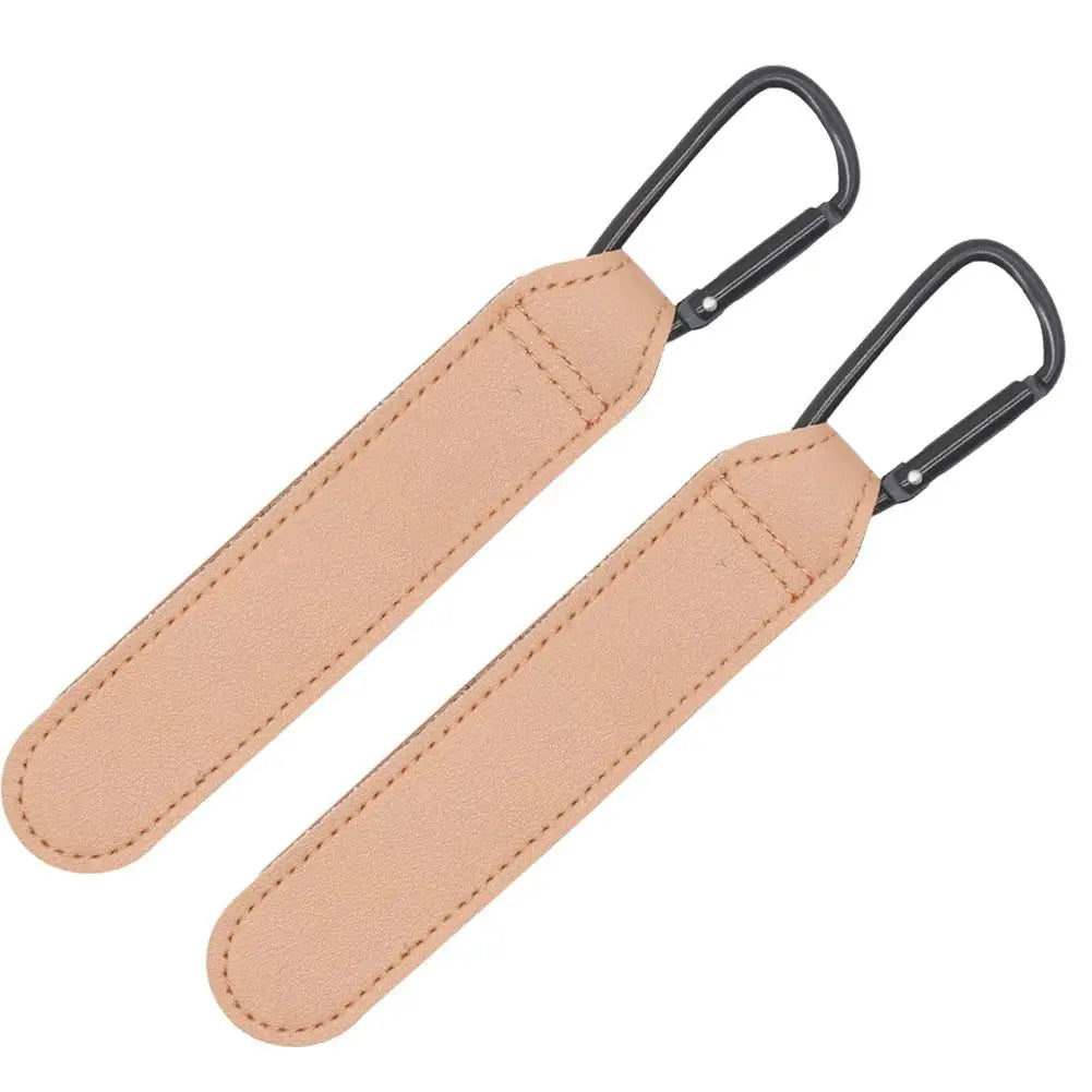 2Pcs PU Leather Stroller Hooks Versatile Stroller Handle Hanger Diaper Bag Purse Grocery Organizer Hook Stroller Accessories Peaceful Pleasures Health and Wellness Black