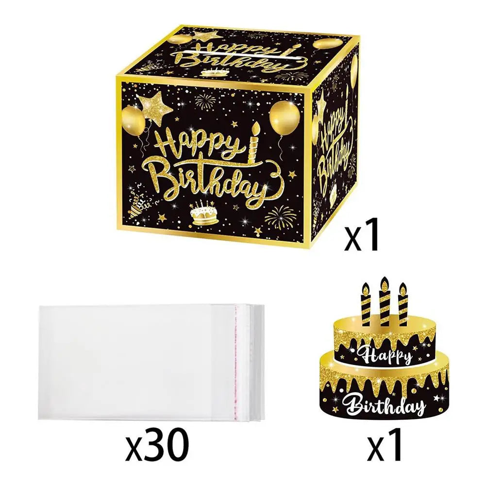Surprise Birthday Party Decoration with Creative Funny Pumping Cash Money Box with Cake Card For Friends Peaceful Pleasures Health and Wellness A