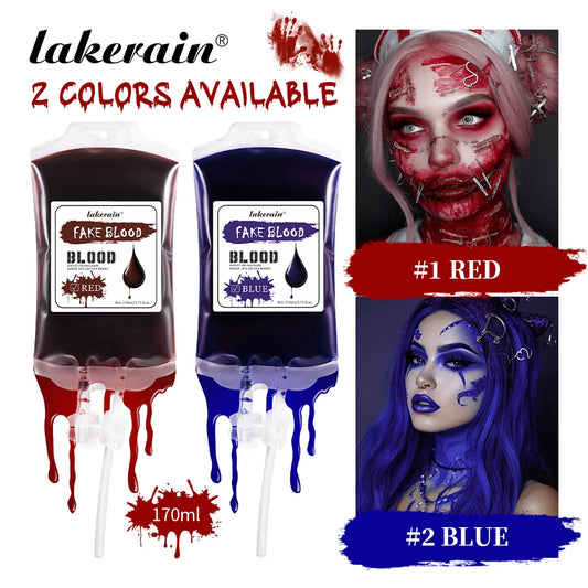 Lakerain 170ML Fake Blood Halloween Ultra-realistic Fake Blood Makeup Safe Non-Toxic Cosplay Horror Prop Party Decoration Peaceful Pleasures Health and Wellness