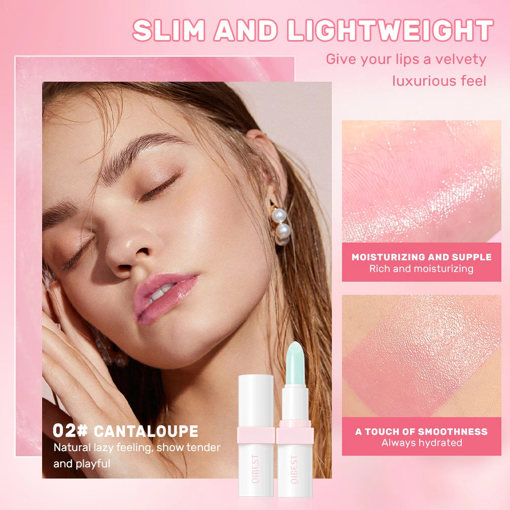 QIBEST Lip Balm Colors Ever-changing Lips Plumper Moisturizing Long Lasting Color Changing Lipstick Makeup Lip Care For Women Peaceful Pleasures Health and Wellness