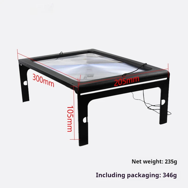 A4 Reading Magnifier Large Full Page Foldable Desktop Magnifying Glass with Led Lights for Seniors Low Vision Book Reading Peaceful Pleasures Health and Wellness 10x
