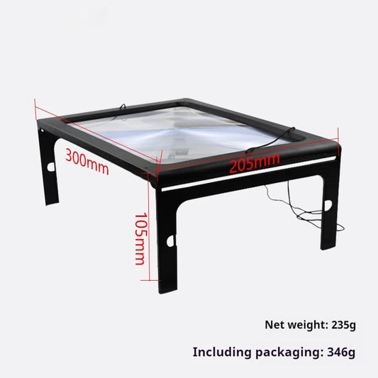 A4 Reading Magnifier Large Full Page Foldable Desktop Magnifying Glass with Led Lights for Seniors Low Vision Book Reading Peaceful Pleasures Health and Wellness 10x