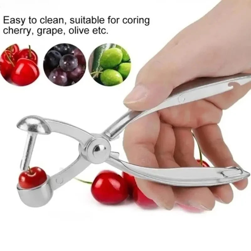 Aluminum Fruit Pit Remover New Creative Kitchen Fruit Gadgets Cherry Pit Remover Household Accessories Cherry Pit Remover Clip Peaceful Pleasures Health and Wellness