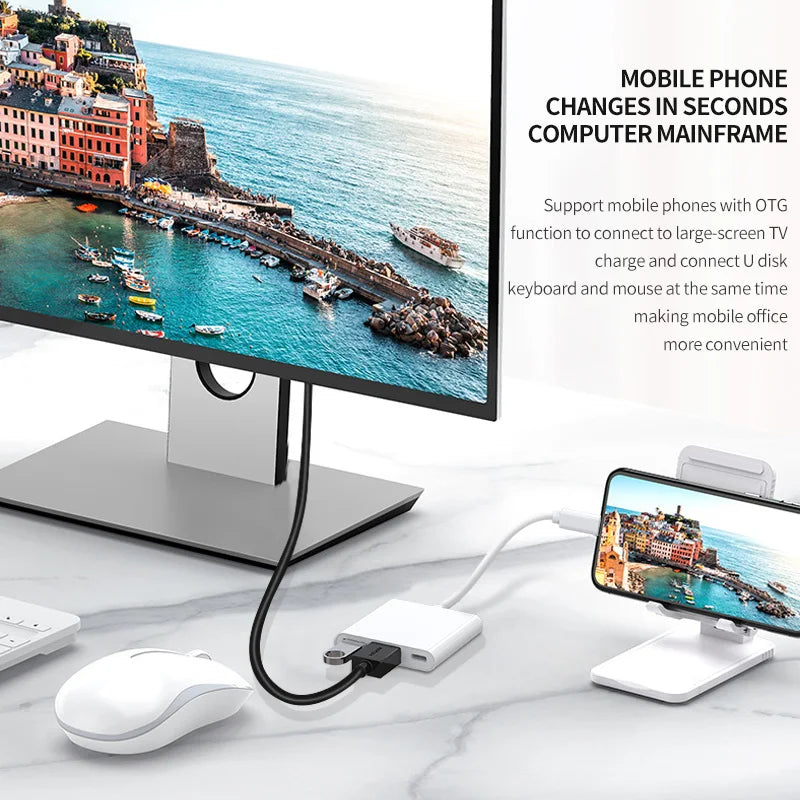 3-in-1 USB-C Hub | 4K HDMI, USB 3.0 & 100W PD Charging