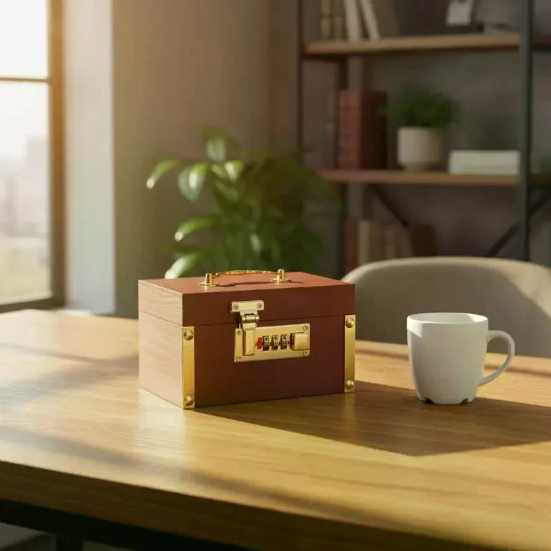 Wooden Combination Lock Treasure Box | Decorative Savings Bank