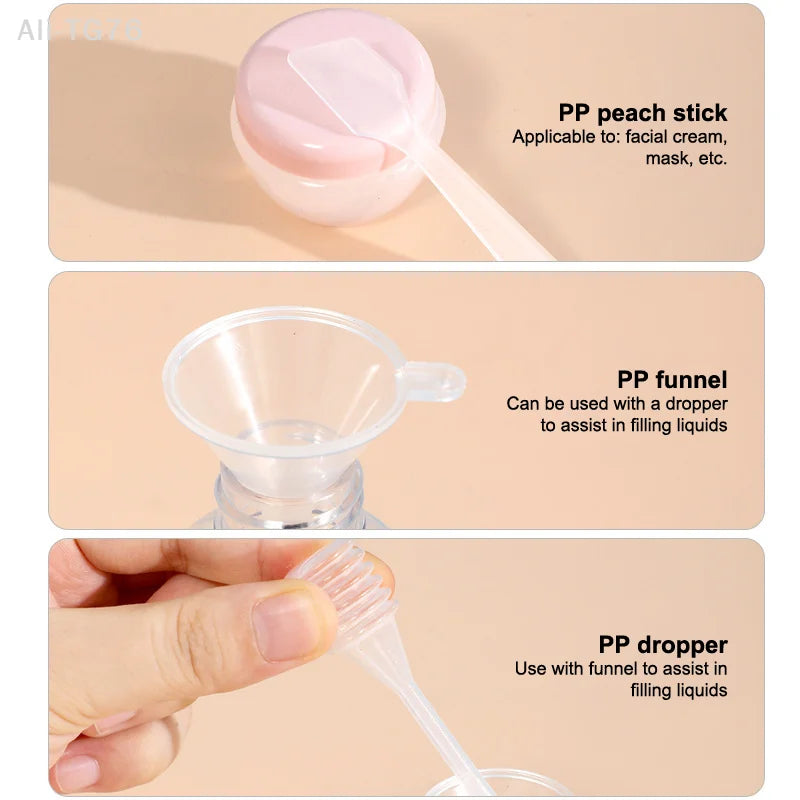11-Piece Refillable Travel Bottles Set for Toiletries & Cosmetics