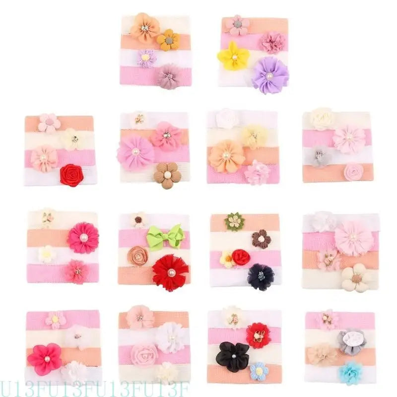 Kids Fabric Flower Headbands 4-Pack | Baby Girls Hair Accessories