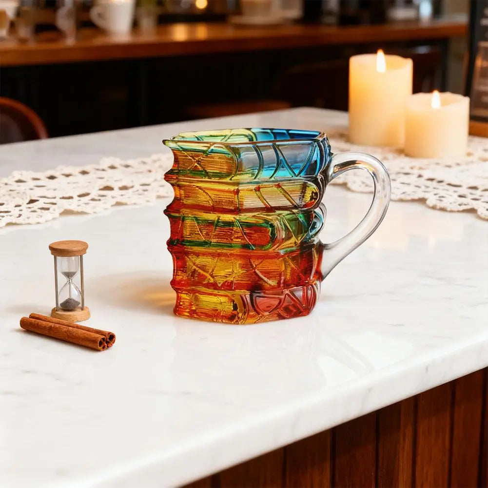 3D Painted Book Stack Coffee Mug – Unique Gift for Book Lovers Peaceful Pleasures Health and Wellness